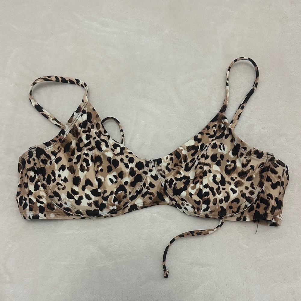 Time and Tru Animal Print Bikini Top